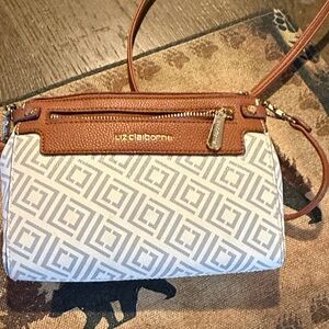 Liz Claiborne Tan and Cream Crossbody Bag